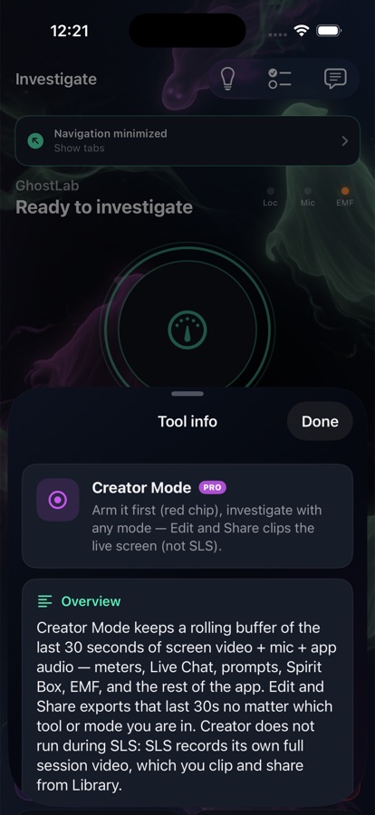 Creator Mode Pro info