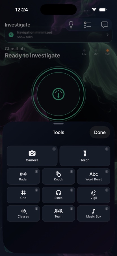 Tools sheet with Team